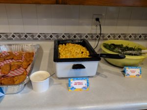 The hot food for Little Man's baby shark party!
