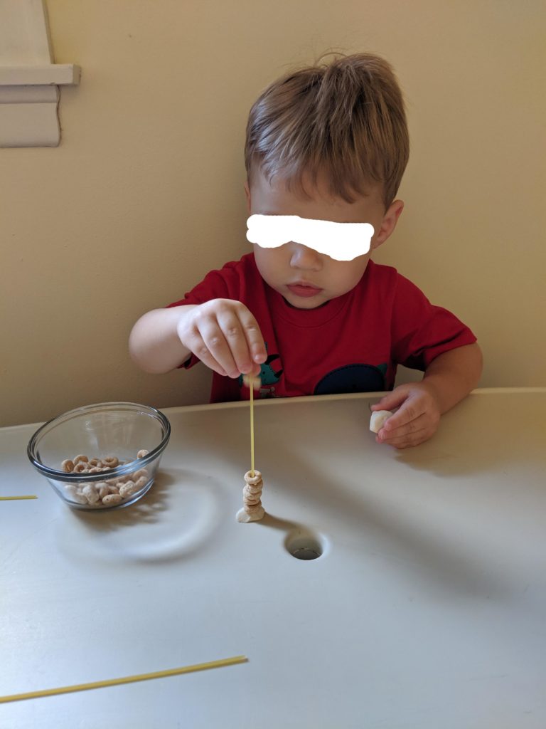 All About Me Activities- Toddler School - Cheerio Lacing