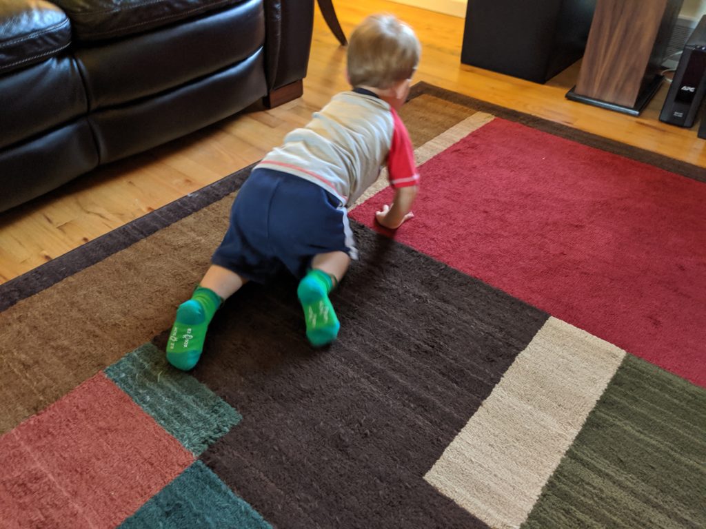 Little Man practicing his safety crawl