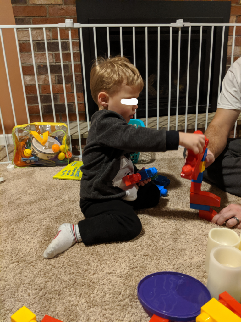 Little Man building his bridge!