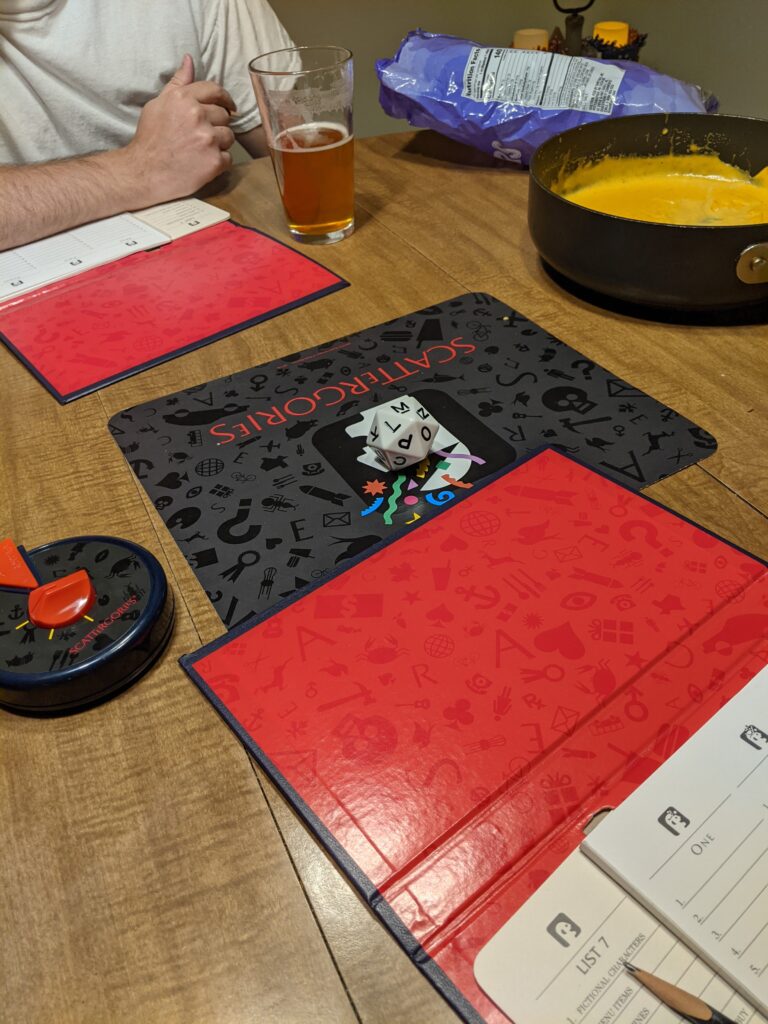 Scattergories for our board game date night! 